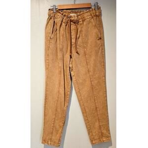 Loft Made And Loved  Fluid Pull On Cargo Pants Tan Wash Womens Sz S